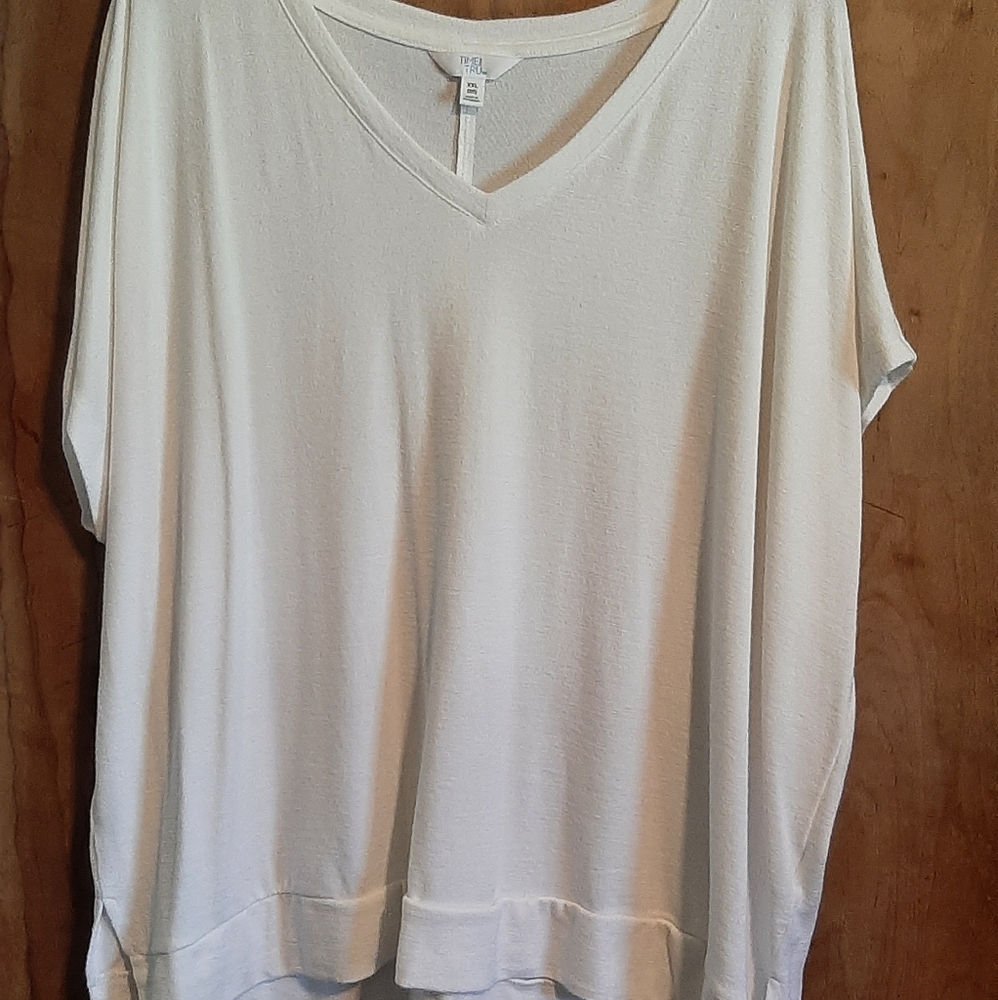 Time and Tru White Dolman Sleeve Top XXL  20  2X